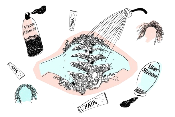 Hair routine illustration